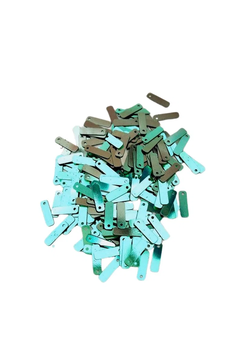 Yeşil 15 x 5 mm Dantel Oya Yazma Halhal Abiye Lazer Kesim Pul 600 adet / 24 gram görsel 3