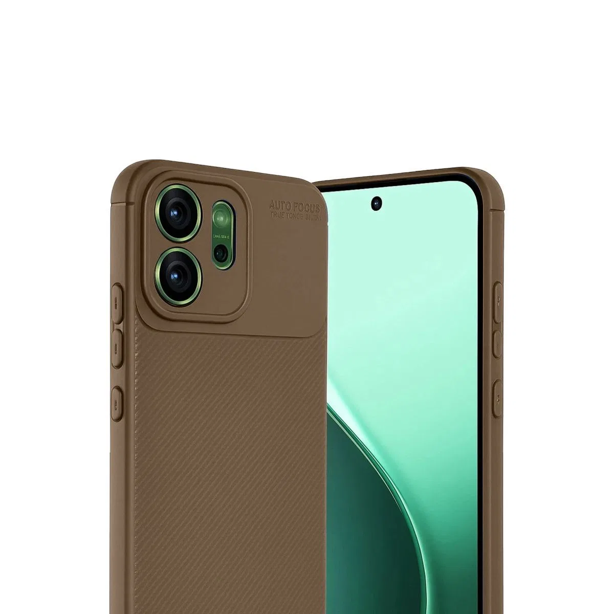 Oppo Reno 14f Auto Focus Karbon Kapak - Kahverengi görsel 2