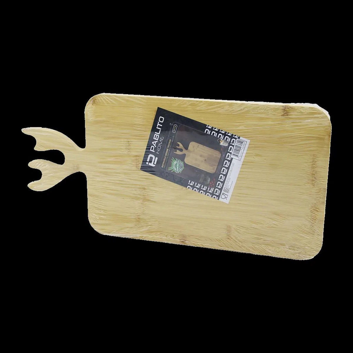 Ahşap Bambu Kesim Panosu 22x36 cm (Geyik Boynuz Saplı) görsel 2