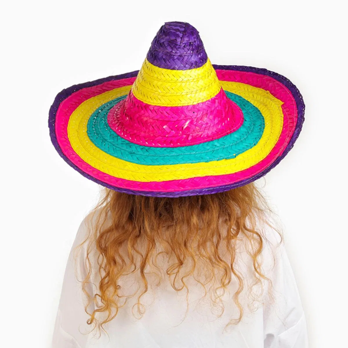 Sombrero Meksika Şapkası Renkli Örme Hasır Çocuk Boy görsel 2