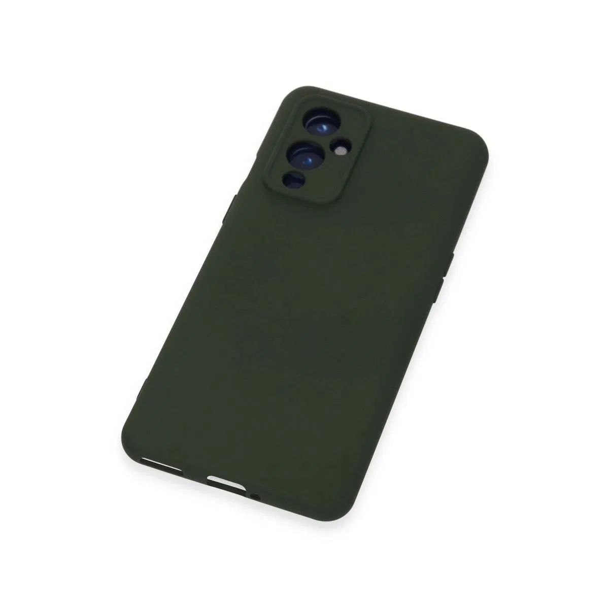 One Plus 9 Kılıf Nano İçi Kadife Silikon - Koyu Yeşil görsel 4