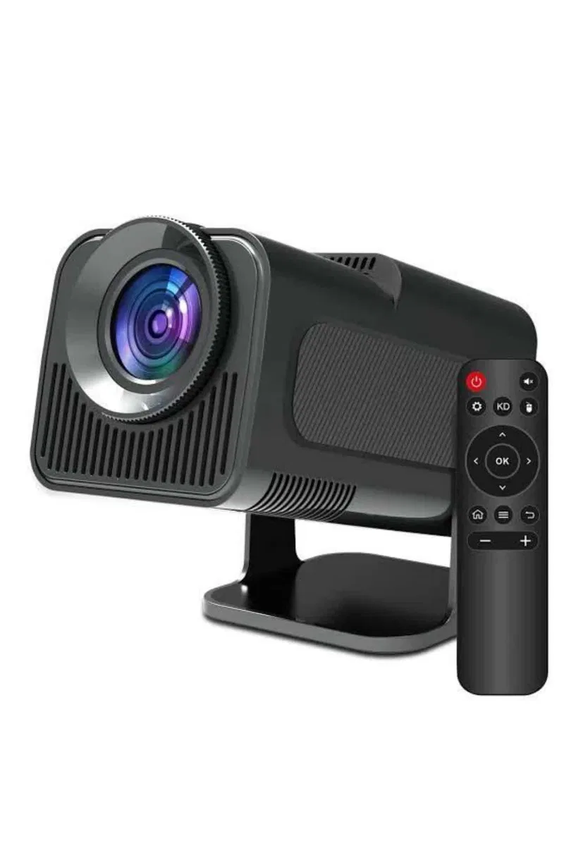 Android Projeksiyon Siyah Taşınabilir Sinema Projektörü 4k 1080p Ev Sineması Bluetooth görsel 2