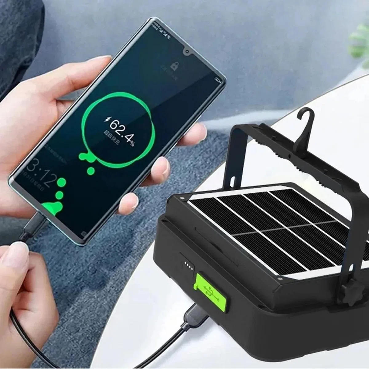 Wison Ws-5570 150 Watt Güneş Enerjili Solar Kamp Feneri Projektör görsel 5