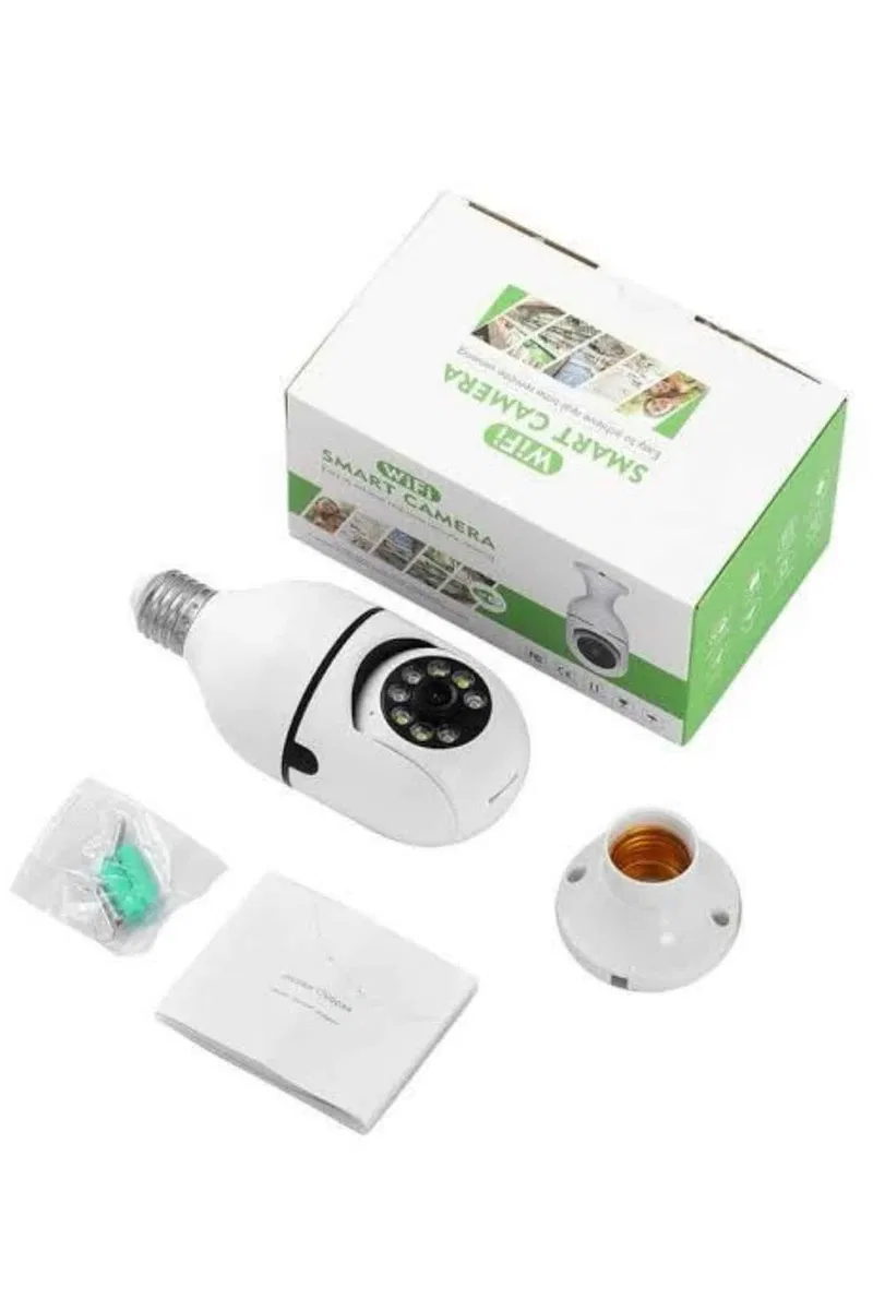 Ev Kamerası Wifi Kamerası Gece Görüşlü Akıllı Ampül Kamera görsel 2