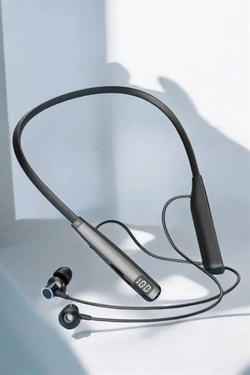 Dijital Göstergeli Kulak İçi Kablosuz Bluetooth Kulaklık Boyun Bantlı Yeni Nesil görsel 3