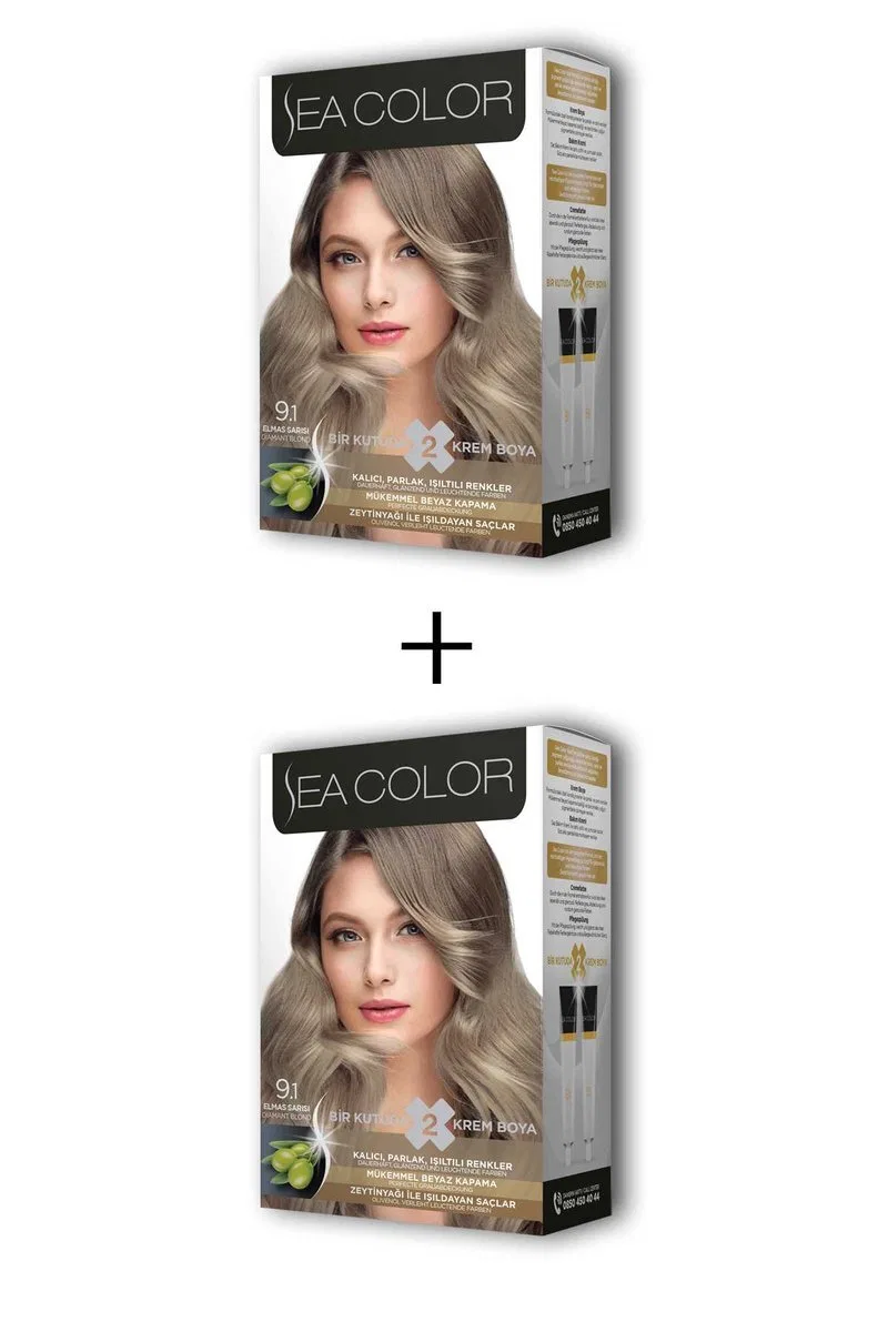 2X2 Tüp Krem Saç Boyası Seti Elmas Sarısı No: 9. 1