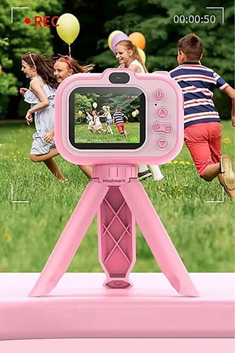 Dijital Fotoğraf Makinesi Çocuk Mini 1080p Hd Kamera Selfie Tripotlu Ön Arka Kamera görsel 4