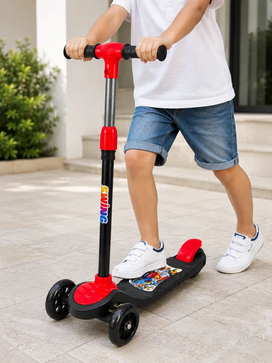 Çocuk Scooterı 3 Tekerlekli Denge Destekli Ayarlanabilir Gidonlu Çocuk Skuteri görsel 4