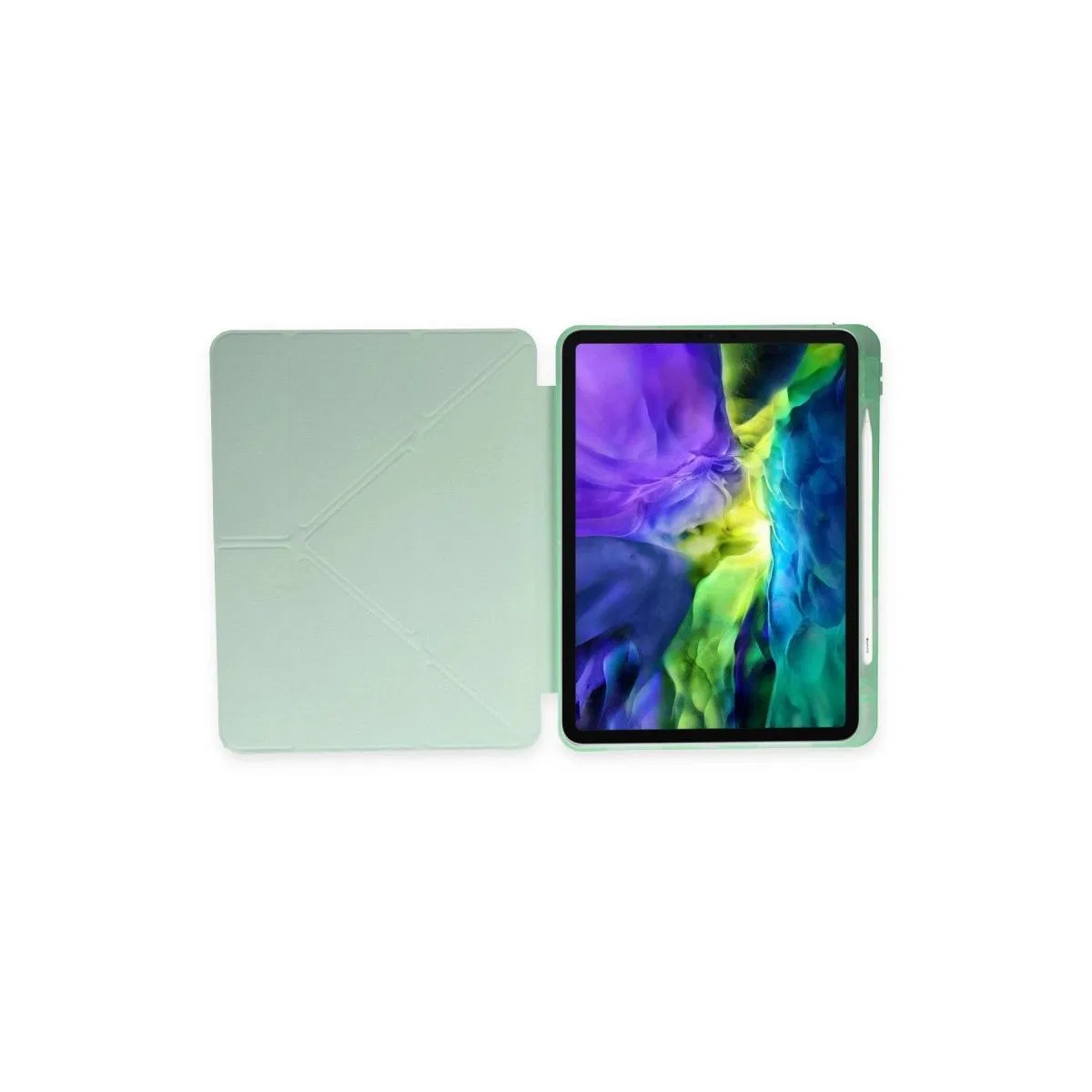 Apple İpad Pro 11 (2024) Kılıf Kalemlikli Mars Tablet Kılıfı - Açık Yeşil görsel 2