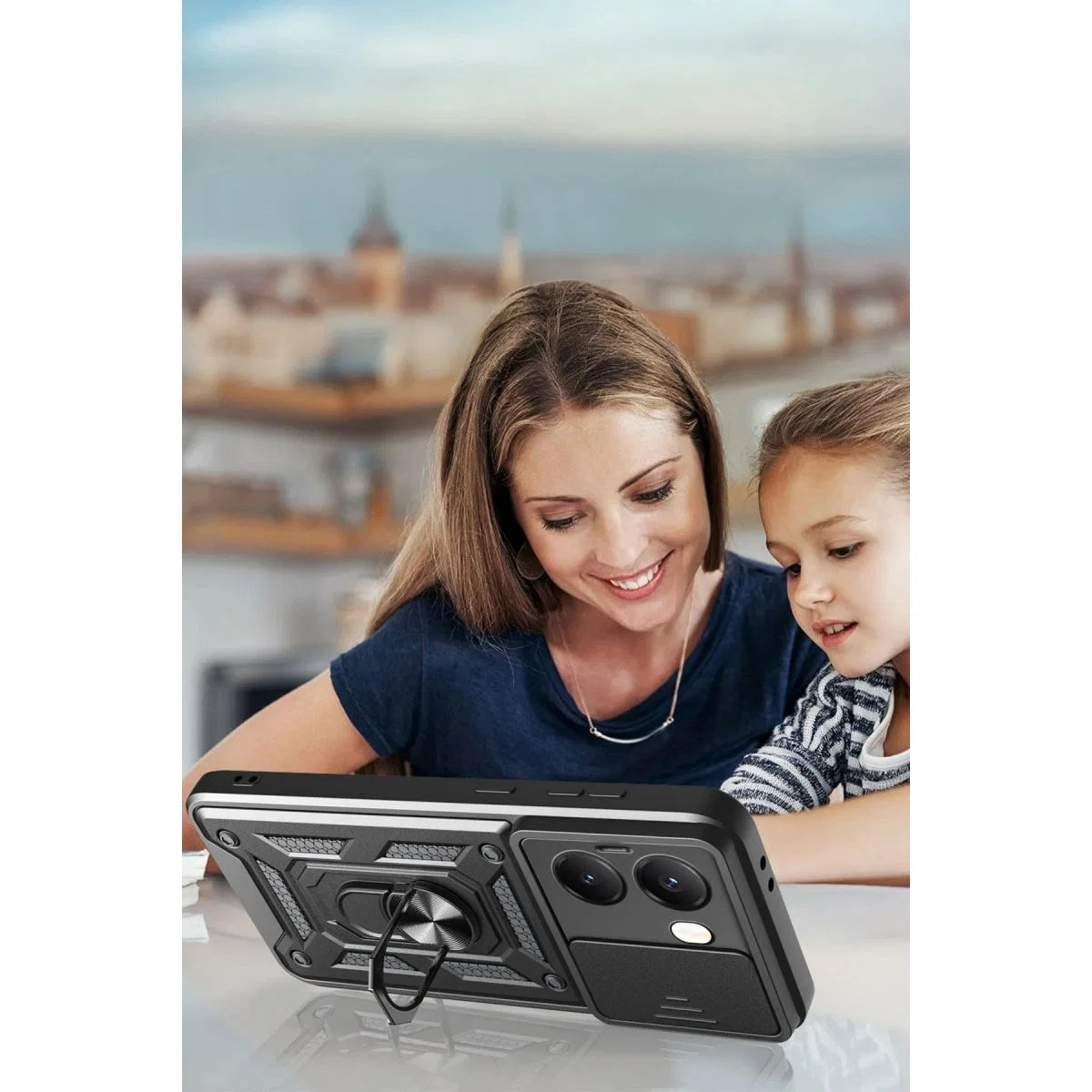 Xiaomi Poco X7 Pro Kılıf Pars Lens Yüzüklü Silikon - Lacivert görsel 3