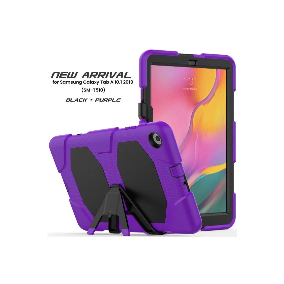 Samsung Galaxy T510 Tab A 10. 1 Kılıf Griffin Tablet Kapak - Mor görsel 2
