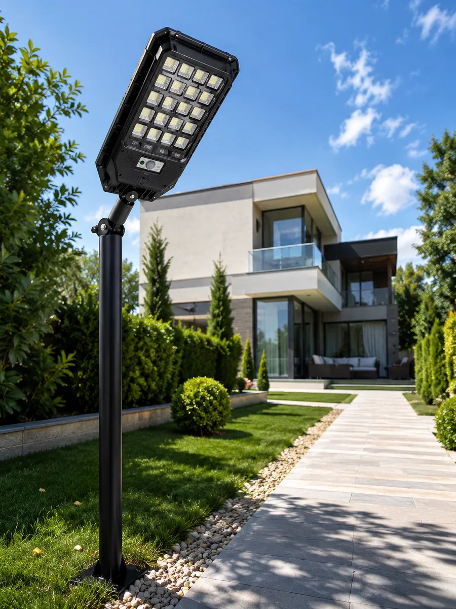 Güneş Enerjili LED Duvar ve Direk Lambası Suya Dayanıklı Akıllı Aydınlatma görsel 5