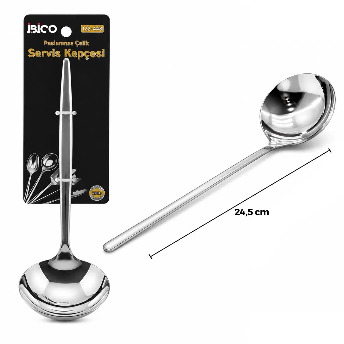 Krom Metal Servis Kepçe 24. 5 cm