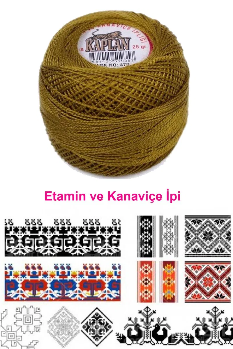 Kaplan Etamin Ve Kanaviçe İpi 8 No Kod/Renk: 470 - Royaleks görsel 2