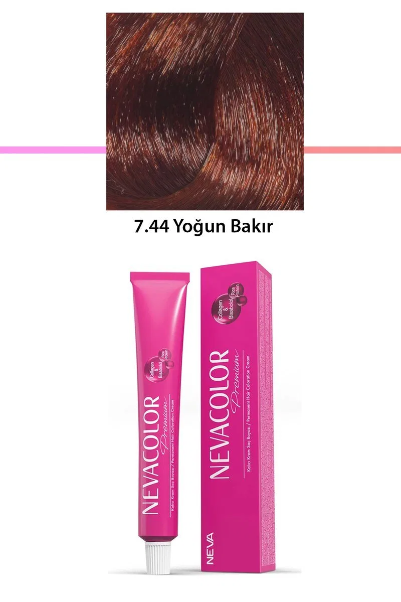 Premium 7. 44 Yoğun Bakır - Kalıcı Krem Saç Boyası 50 g Tüp
