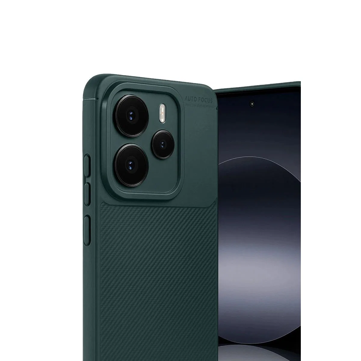 Xiaomi Note 14 5g Auto Focus Karbon Kapak - Koyu Yeşil görsel 3