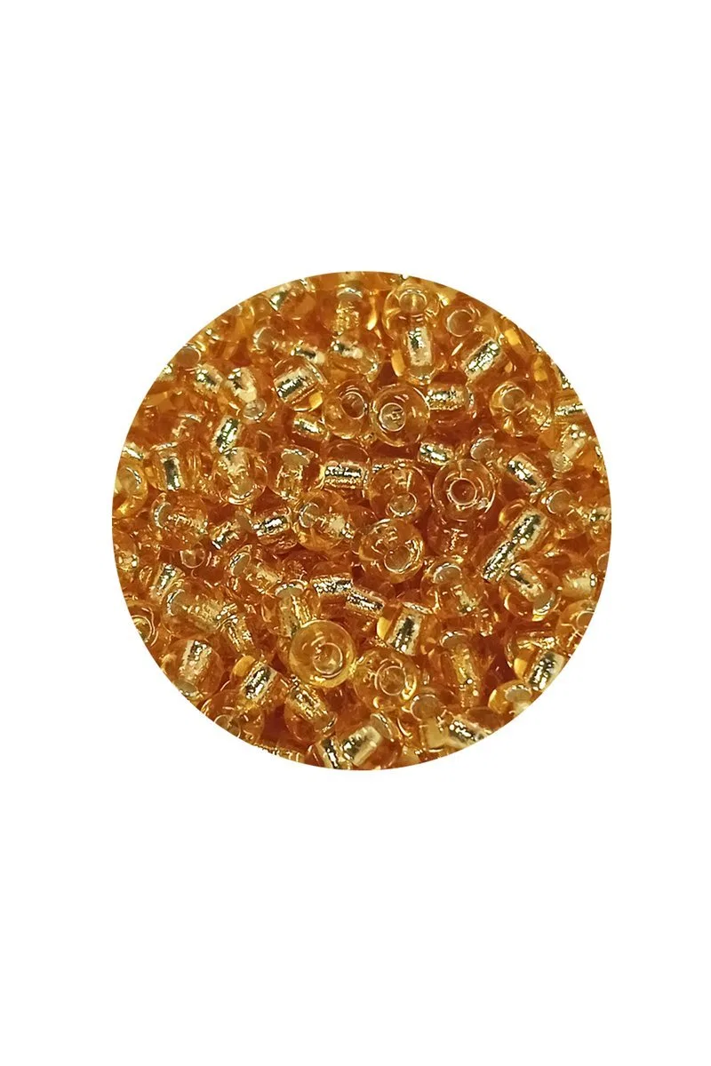 Dökme Cam Kum Boncuk (8/0) 3 mm - 20 Gram - Şeffaf Koyu Sarı - BNC176 görsel 2