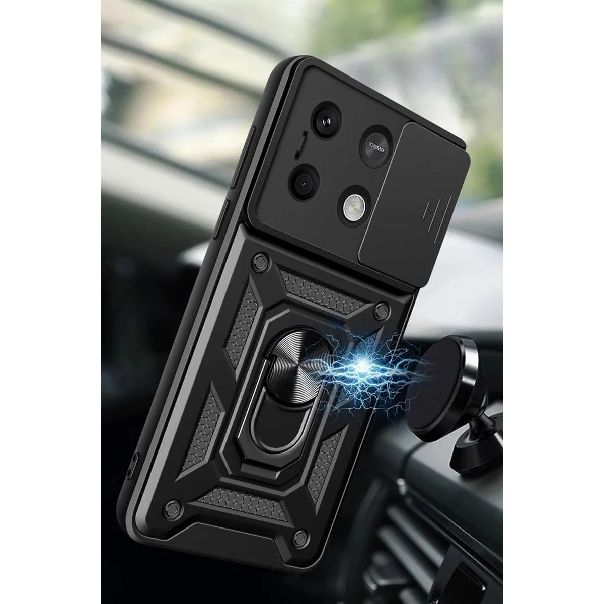 Xiaomi Poco X6 Pro Kılıf Pars Lens Yüzüklü Silikon - Yeşil görsel 2