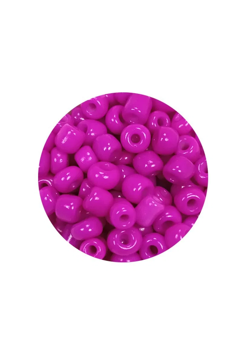 Dökme Cam Kum Boncuk Büyük Boy (6/0) 4 mm - 60 Gram - Fuşya - BNC135 görsel 2