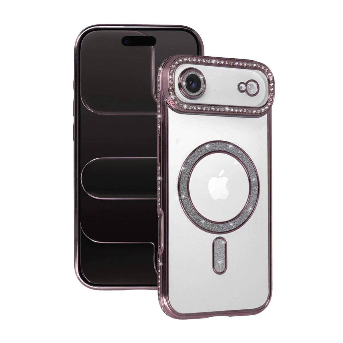 Apple İphone 17 Air Joke Simli Magneticsafe Kılıf - Pembe