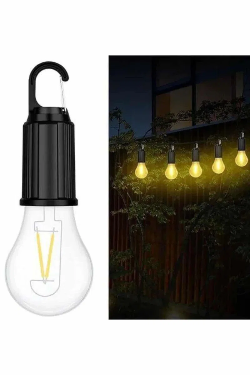 Şarjlı Dekoratif Kamp Lambası Askılı Ampul Led Işık Type-c Girişli görsel 3