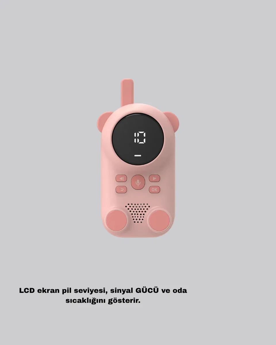 Bebek Telsizi LCD Ekran VOX İki Yönlü İletişim USB Şarj Hafif görsel 5