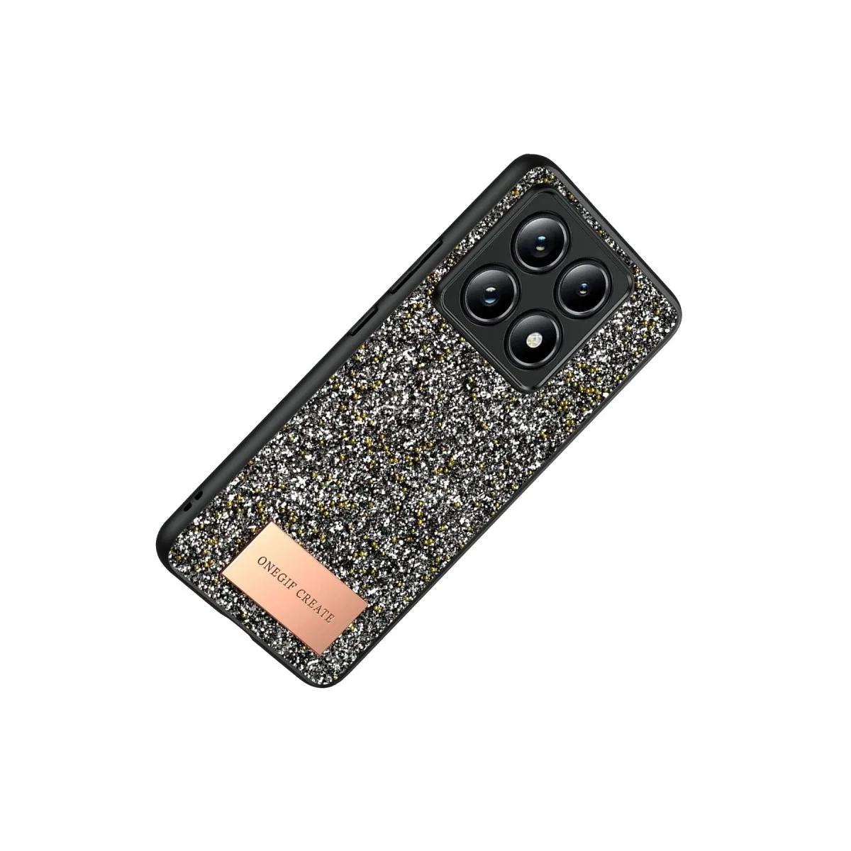 Onegif Xiaomi Mi 14t Pro Bright Simli Kapak - Gümüş görsel 3