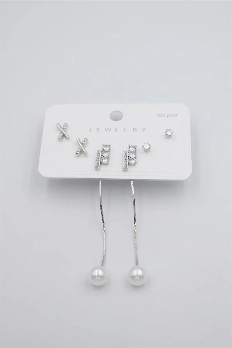 Çoklu Set Küpe - Gümüş görsel 2