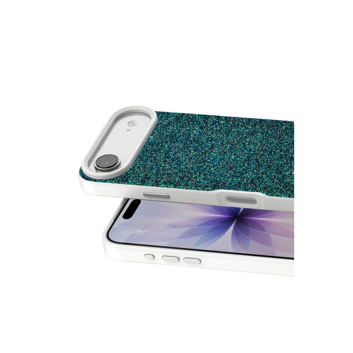 Onegif Apple İphone 17 Air Bright Simli Kapak - Koyu Yeşil görsel 2