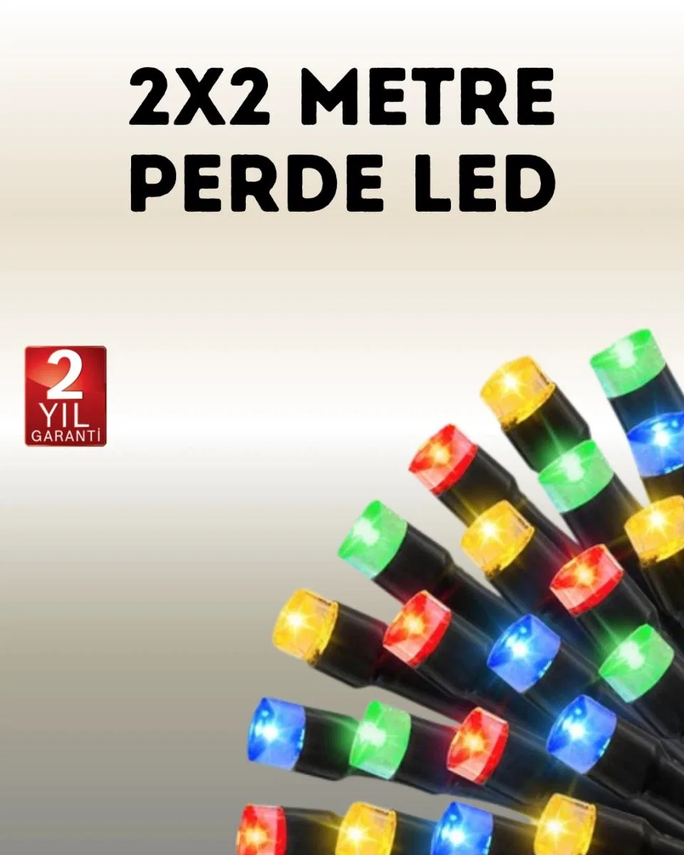 Taşınabilir Pil İle Çalışan Led Işık – 2x2 Metre Perde Modeli