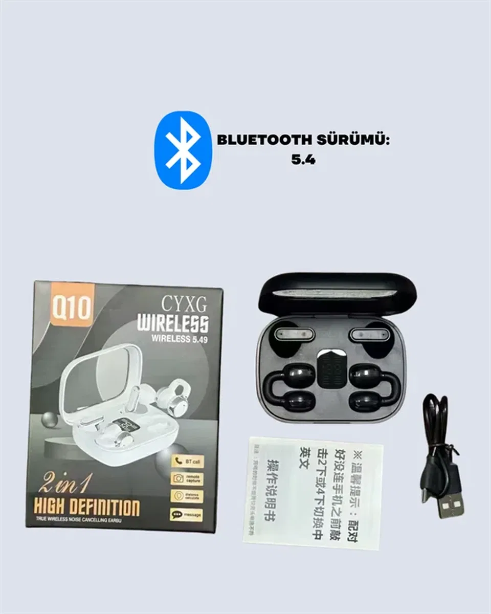 Q10 Bluetooth Kulaklık – Hafif, Şık Tasarım, Güçlü Pil ve Net Çağrı Kalitesi görsel 5