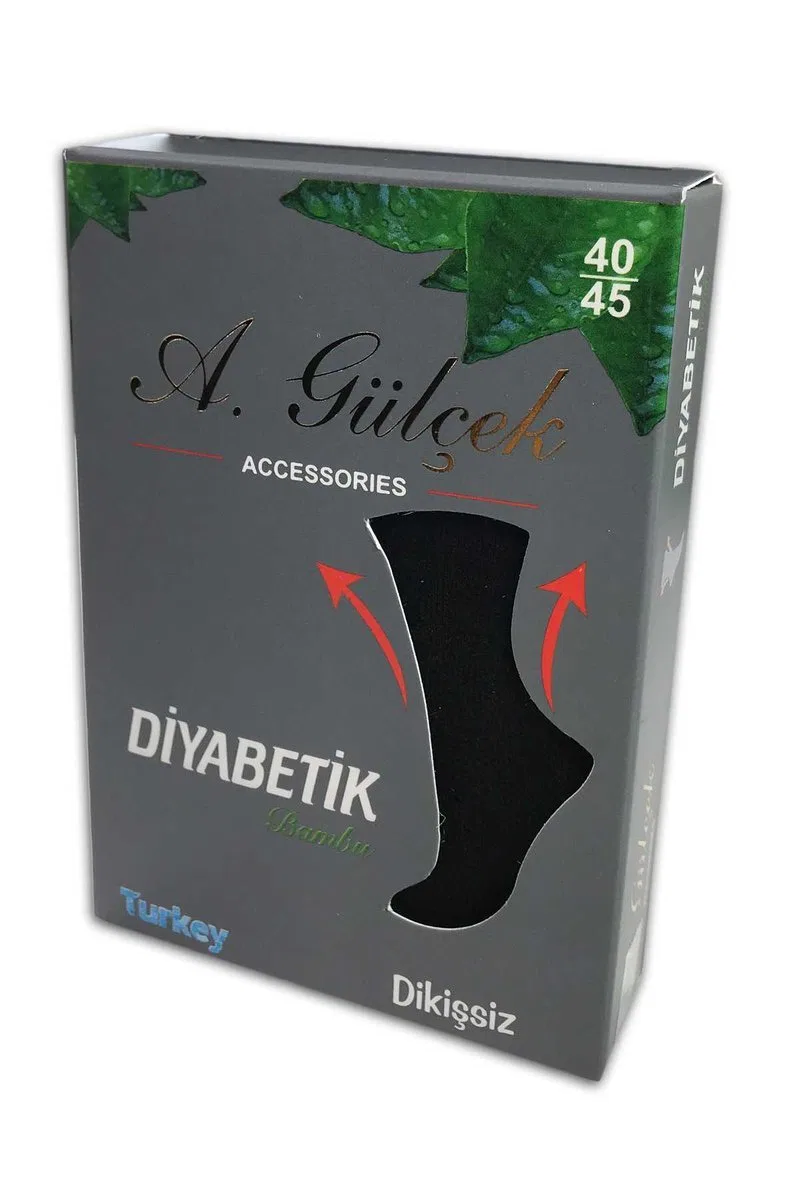 3 Adet Erkek Bambu Lastiği Sıkmayan Diyabetik Çorap görsel 4