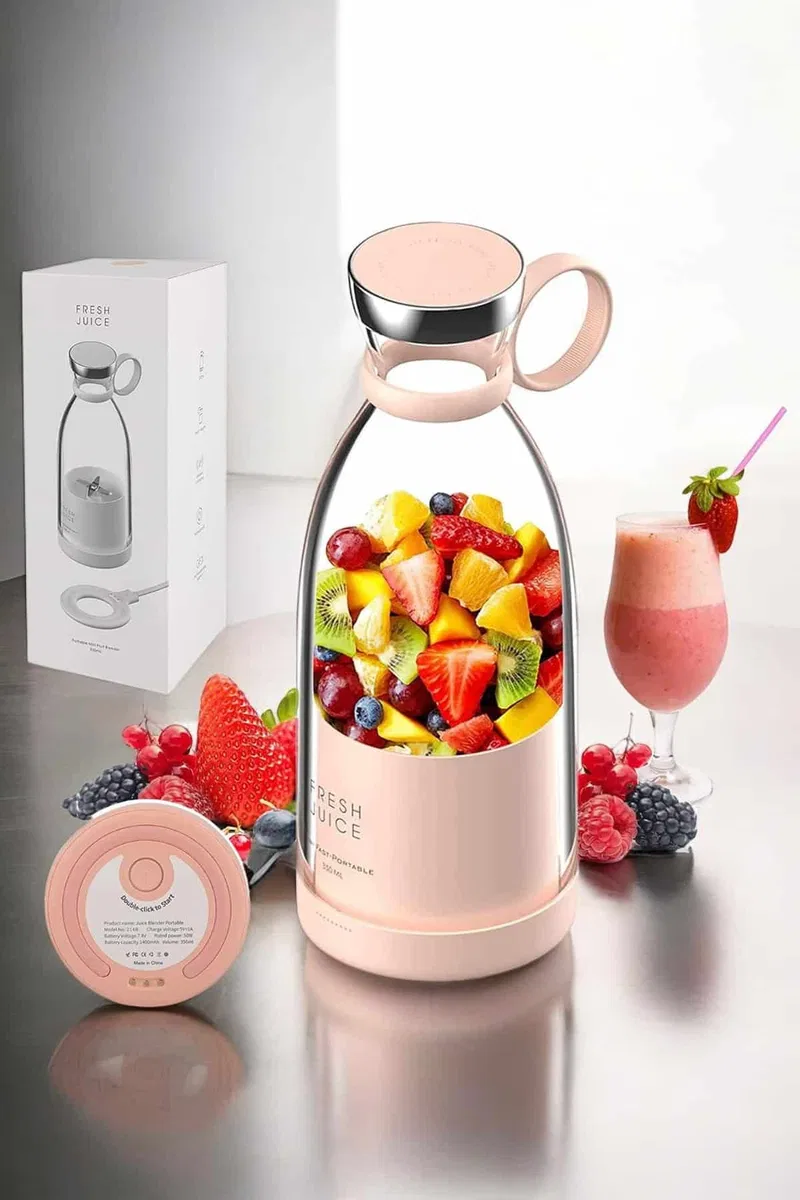 El Blender Taşınabilir Meyve Blender Şarj Edilebilir Taşınabilir Blender Elektrikli görsel 4