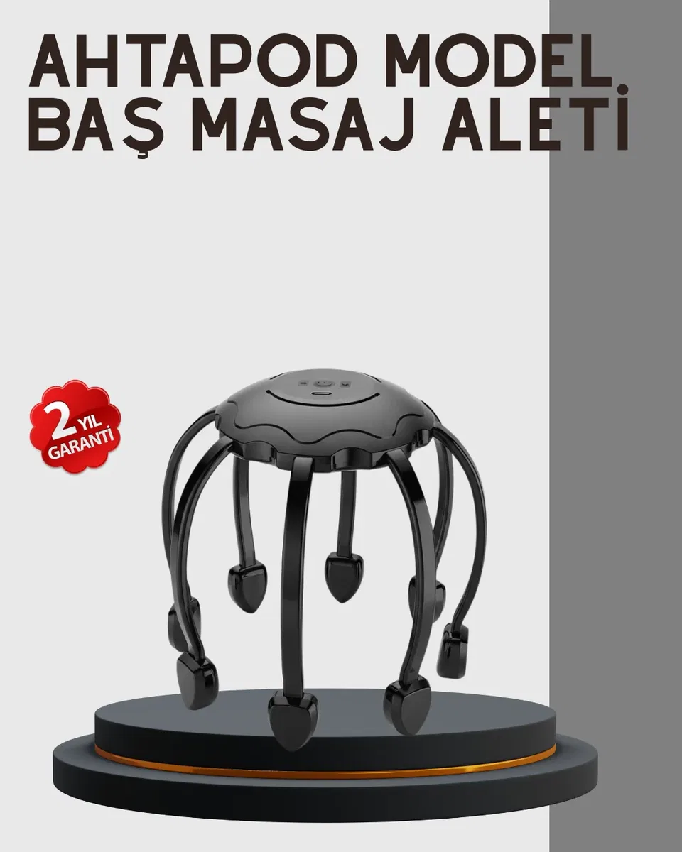 Çok Noktalı Elektrikli Kafa Masaj Cihazı 3 Modlu Rahatlatıcı Masaj