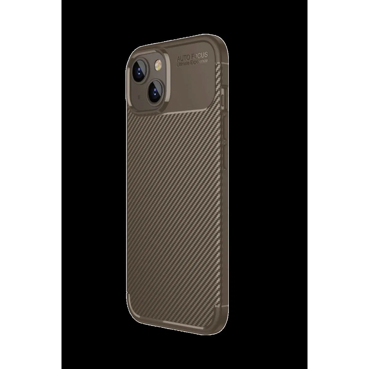 Apple İphone 15 Kılıf Auto Focus Karbon Kapak - Kahverengi görsel 2