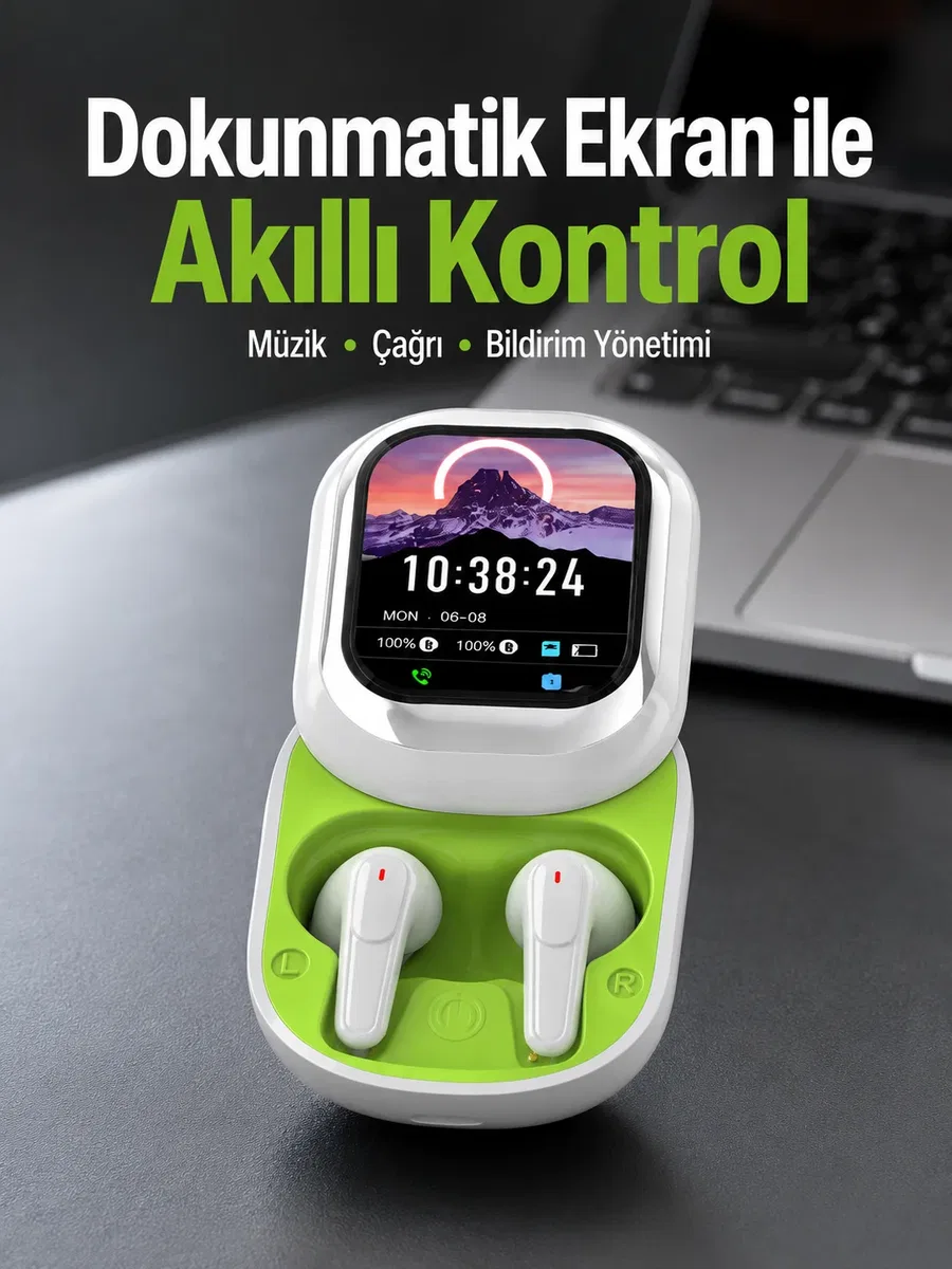 Dokunmatik Ekranlı Aktif Gürültü Azaltma Özellikli Kablosuz Kulaklık V5. 4