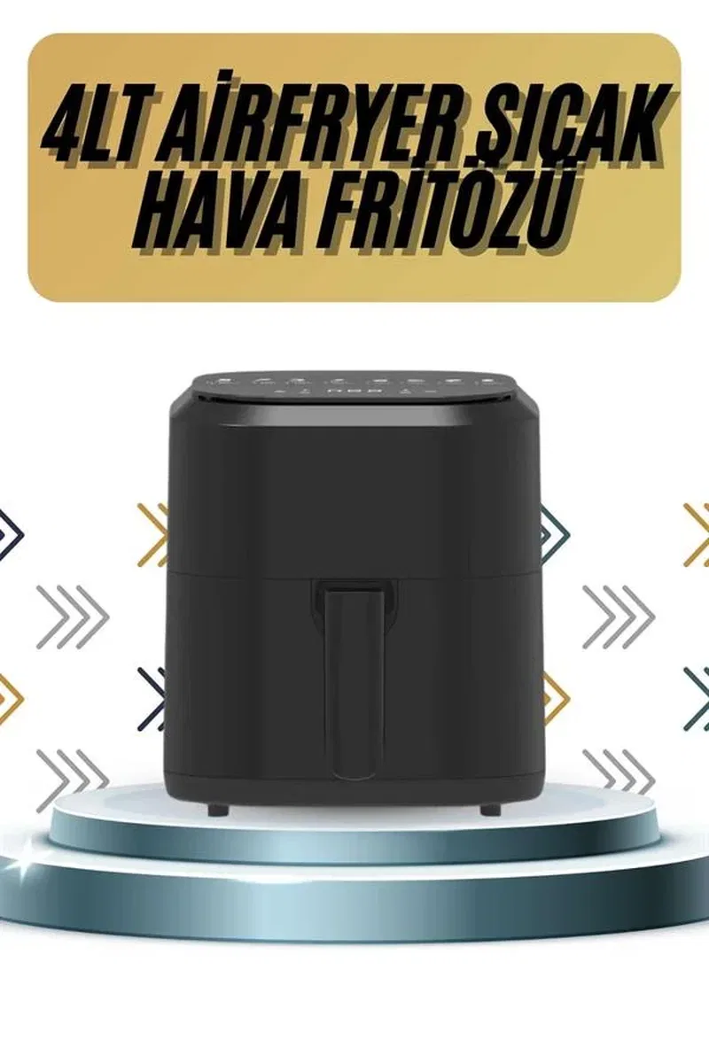 4L Airfryer Hazneli Hava Fritözü Yağsız Fritöz Taşınabilir Fırın İşlevi Gören Pratik görsel 2