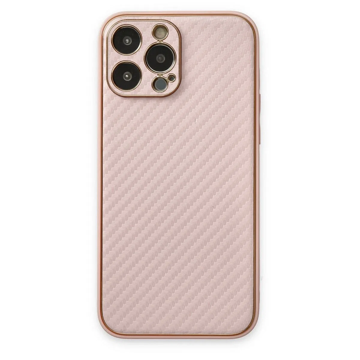Apple İphone 13 Pro Max Kılıf Coco Karbon Silikon - Pembe