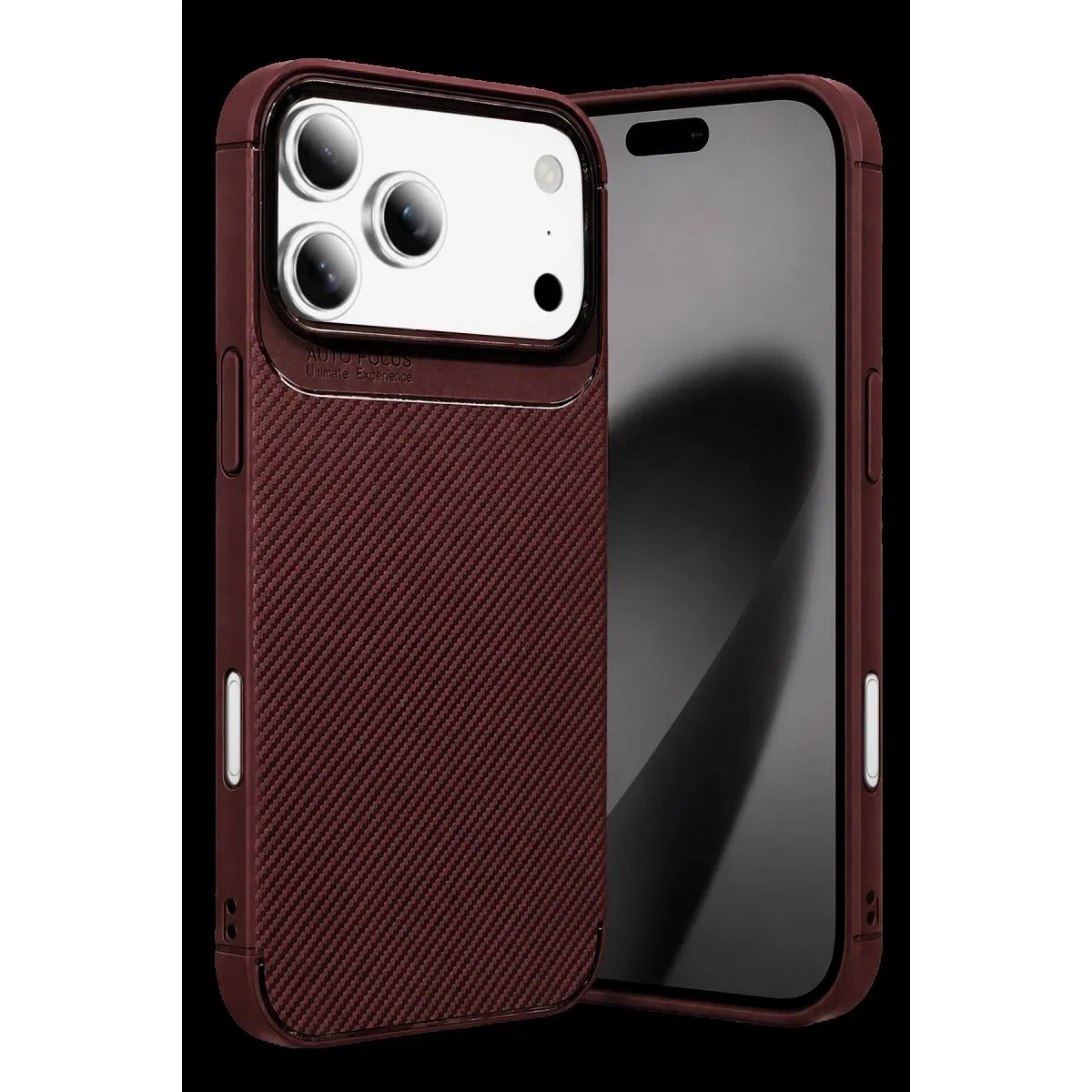 Newface Apple İphone 18 Pro Max Auto Focus Karbon Kapak - Bordo