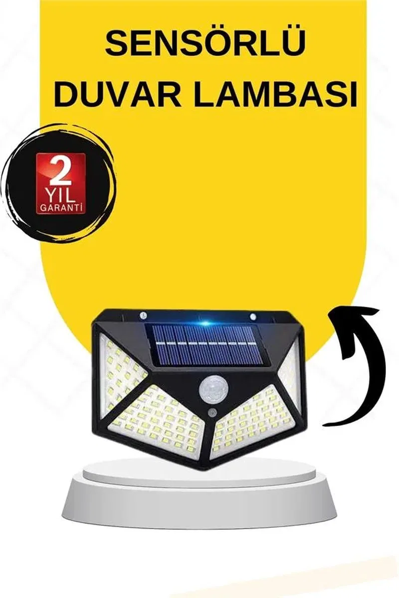 SENSÖRLÜ GÜNEŞ ENERJİLİ DUVAR LAMBASI görsel 2
