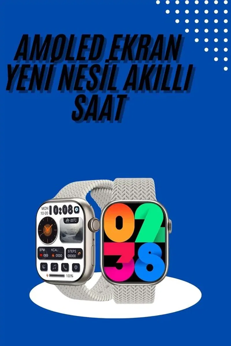 Akıllı Kol Saat Amoled Ekran Android ve İOS Uyumlu Arama Konuşma görsel 2
