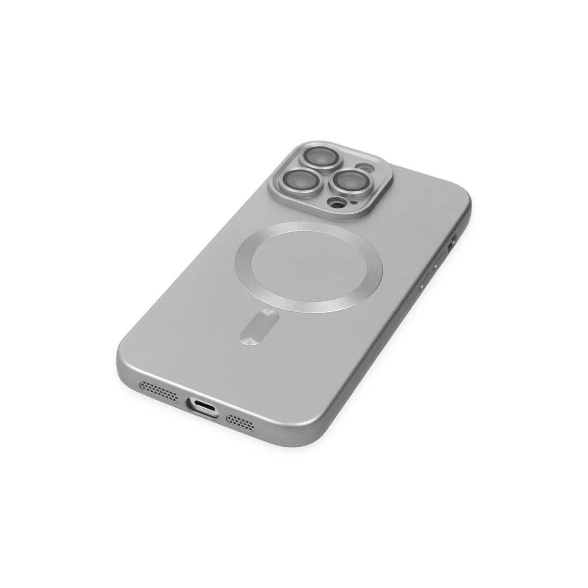 Apple İphone 13 Pro Max Kılıf Moshi Lens Magneticsafe Silikon - Gümüş görsel 4