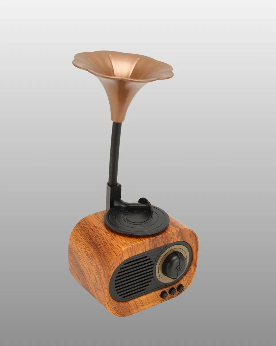 Mini Nostaljik Bluetooth Hoparlör FM Radyo 8 Saat Batarya Yeni Nesil görsel 3