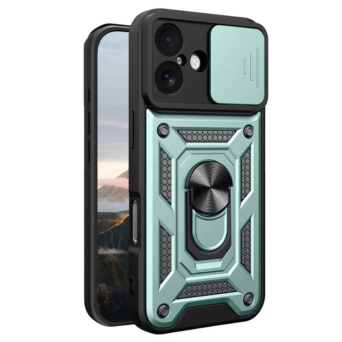 Apple İphone 17 Pars Lens Yüzüklü Silikon - Yeşil görsel 2