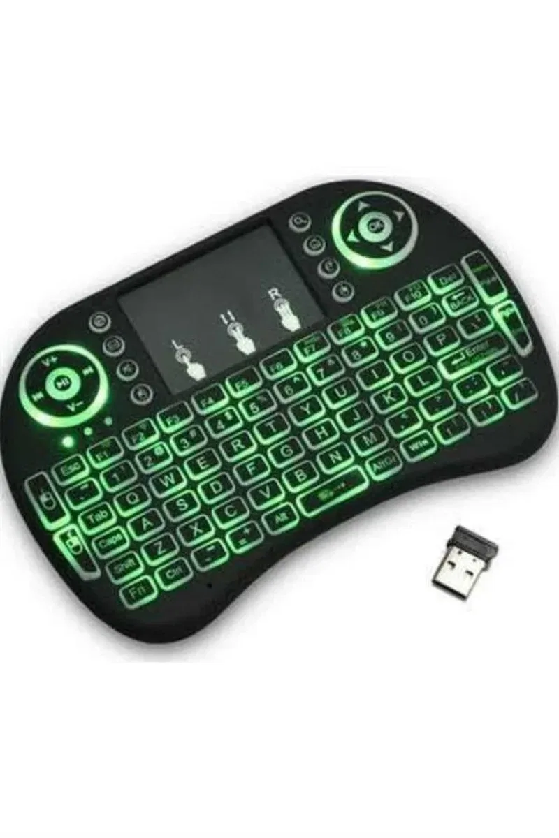 Işıklı Kablosuz Mini Klavye ve Dokunmatik Mouse Seti Türkçe Kablosuz görsel 4