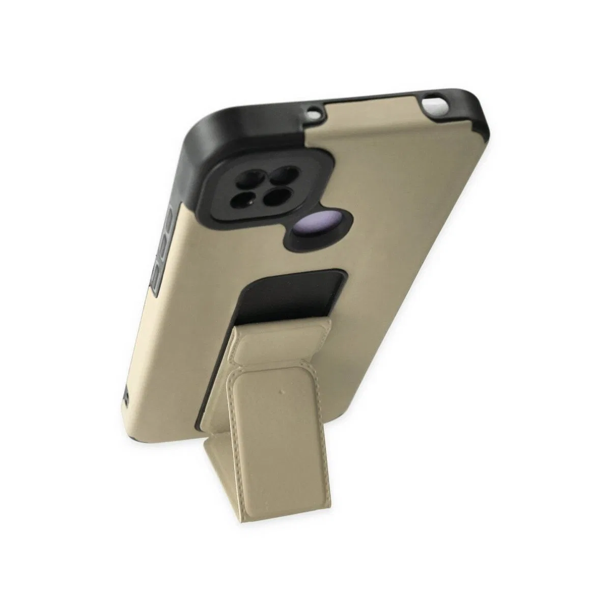 Xiaomi Redmi 9c Kılıf Mega Standlı Silikon - Gold görsel 4