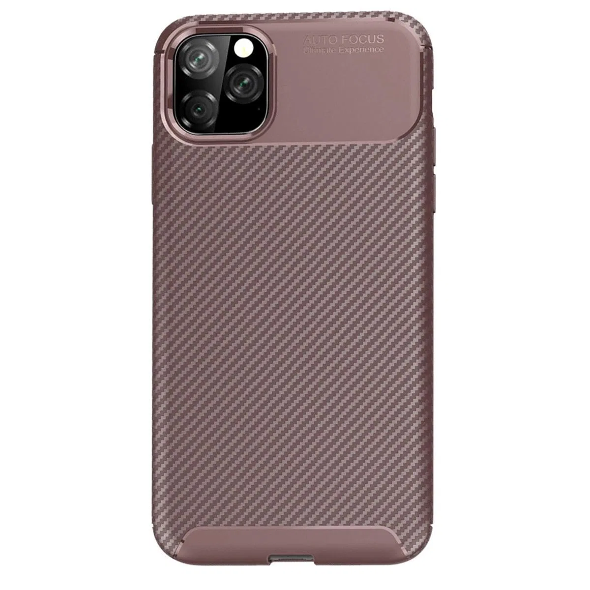 Apple İphone 11 Pro Max Kılıf Auto Focus Karbon Kapak - Kahverengi görsel 3