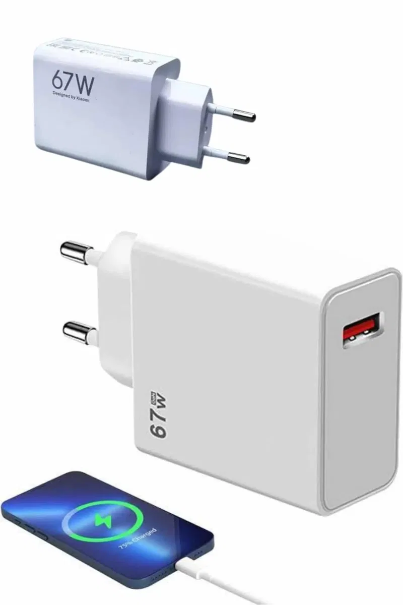 67W Hızlı Şarj Yüksek Voltaj Korumalı Type C Şarj Adaptörü görsel 2