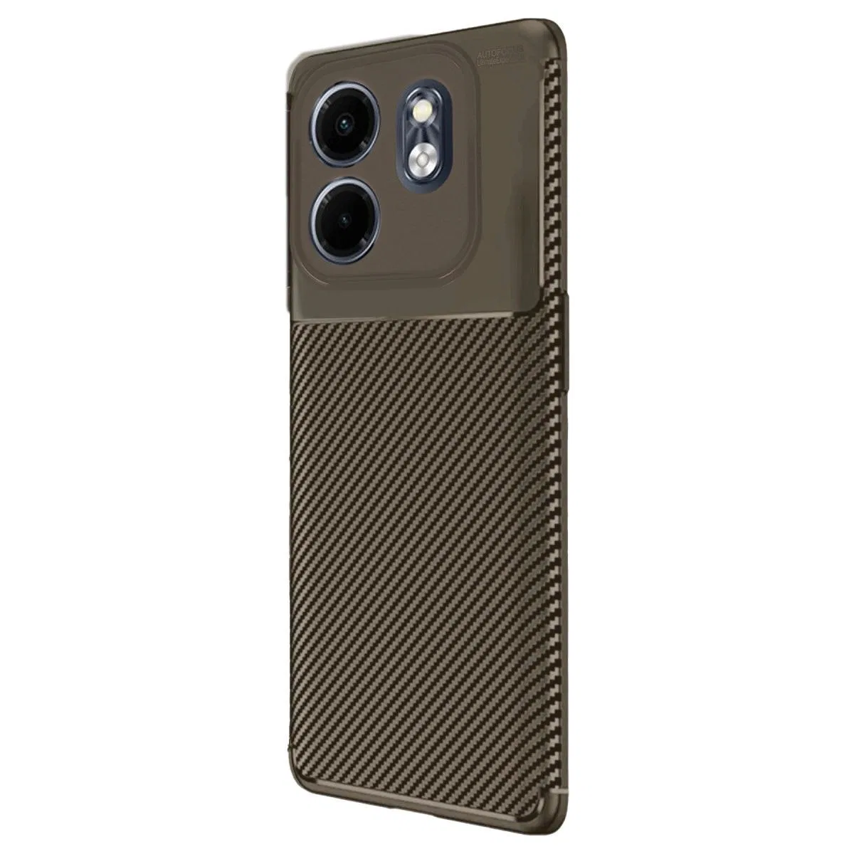 İnfinix Smart 9 Kılıf Auto Focus Karbon Kapak - Kahverengi görsel 2