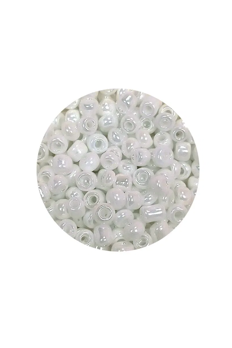 Dökme Cam Kum Boncuk (8/0) 3 mm - 20 Gram - İnci Beyaz - BNC145 görsel 2